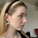 Pearl Bowknot Dangle Earrings for Women