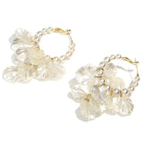 Acrylic Flower Pearl Hoop Earring Statement Jewelry