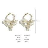 Acrylic Flower Pearl Hoop Earring Statement Jewelry