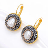 Baroque Pearls Temperament Earrings Rhinestone Classic Pair
