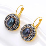 Baroque Pearls Temperament Earrings Rhinestone Classic Pair