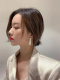 Pearl Circle Hoop Earrings Wedding Party Jewelry
