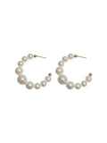 Pearl Circle Hoop Earrings Wedding Party Jewelry
