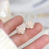 French Camellia Flower Long Chain Earrings
