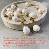 Baroque Pearl Dangle Earrings Women Stainless Steel