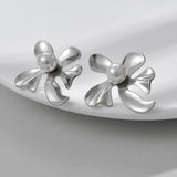Pearl Big Flowers Ginkgo Leaf Earrings For Women Girl