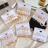 Acrylic Butterfly Circle Hoop Earrings Set Resin Pearl Round Jewelry