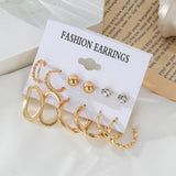 Acrylic Butterfly Circle Hoop Earrings Set Resin Pearl Round Jewelry