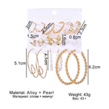 Acrylic Butterfly Circle Hoop Earrings Set Resin Pearl Round Jewelry