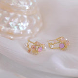 Crystal Micro Inlaid Pearl Earrings for Women