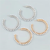 Stainless Steel Pearl Hoop Earrings for Women Statement Party Jewelry