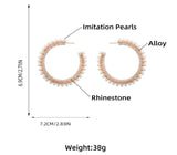 Stainless Steel Pearl Hoop Earrings for Women Statement Party Jewelry
