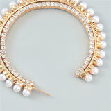 Stainless Steel Pearl Hoop Earrings for Women Statement Party Jewelry