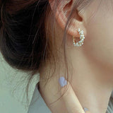 French Round Twist Pearl Earrings for Women