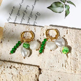 Colorful Beads Hoop Earrings for Women Boho Crystal Circle Party Jewelry