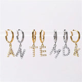 Dangle Hoop Earrings Stainless Steel Pearl Huggi