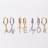 Dangle Hoop Earrings Stainless Steel Pearl Huggi