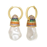 Pearl Crystal Hoop Earrings for Women Bulb Jewelry Gift