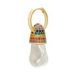 Pearl Crystal Hoop Earrings for Women Bulb Jewelry Gift