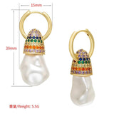 Pearl Crystal Hoop Earrings for Women Bulb Jewelry Gift