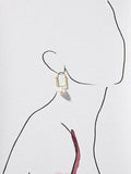 Square Hoop Earrings with Pearl Pendant