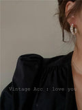 Baroque Pearl Hoop Earrings Vintage Style C Pearl Earrings
