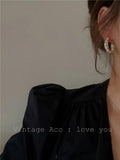 Baroque Pearl Hoop Earrings Vintage Style C Pearl Earrings