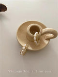 Baroque Pearl Hoop Earrings Vintage Style C Pearl Earrings