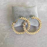 Elegance Pearl Stone Hoop Earrings for Women