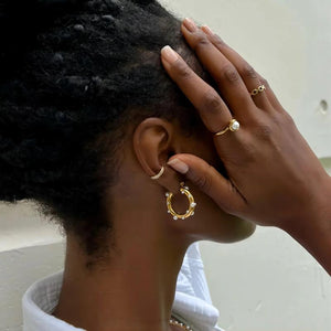 Colorful Pave Hoop Earrings Dainty Waterproof Huggie Earrings for Women