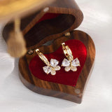 Pearl Pendant Zircon Bow Earrings for Women's Jewelry