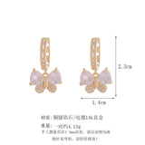 Pearl Pendant Zircon Bow Earrings for Women's Jewelry