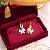 Pearl Pendant Zircon Bow Earrings for Women's Jewelry