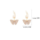 3D Butterfly Pearl Zircon Earrings Lady Ear Stud Gift