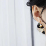 3D Butterfly Pearl Zircon Earrings Lady Ear Stud Gift