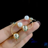 Pearl Beads Front Back Earrings for Women