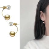 Pearl Beads Front Back Earrings for Women