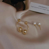 Pearl Beads Front Back Earrings for Women