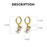 925 Sterling Silver Shell Pearl Hoop Earrings