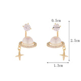 Zircon Inlaid Pearl Earrings for Women