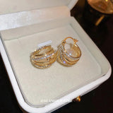 Golden Pearl Women Jewelry Ear Studs Metal Ball Ear Drops
