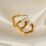 Uworld Stainless Steel Abstract Art French Pearl Earrings