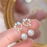 French Opal Earrings Female Little Mermaid Ji Pearl Earrings