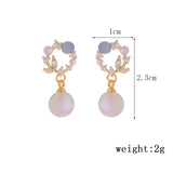French Opal Earrings Female Little Mermaid Ji Pearl Earrings