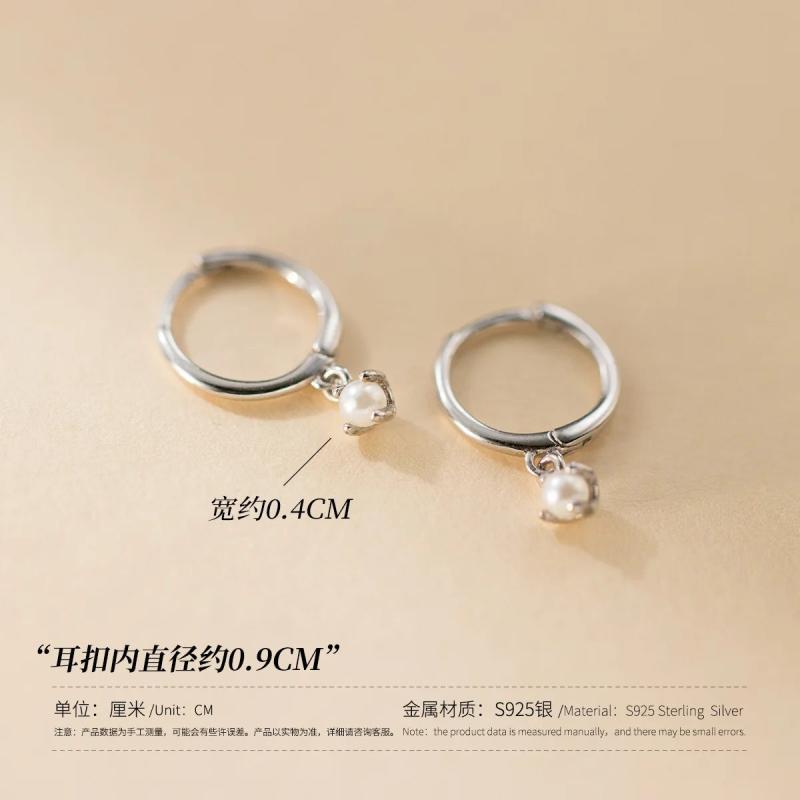 925 Silver Ears Buckle Earrings Sweet Small Hoop Earing Jewelry