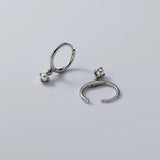 925 Silver Ears Buckle Earrings Sweet Small Hoop Earing Jewelry