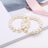 Pearl Hoop Earrings Women Hypoallergenic Dangle Layer Drop Earrings