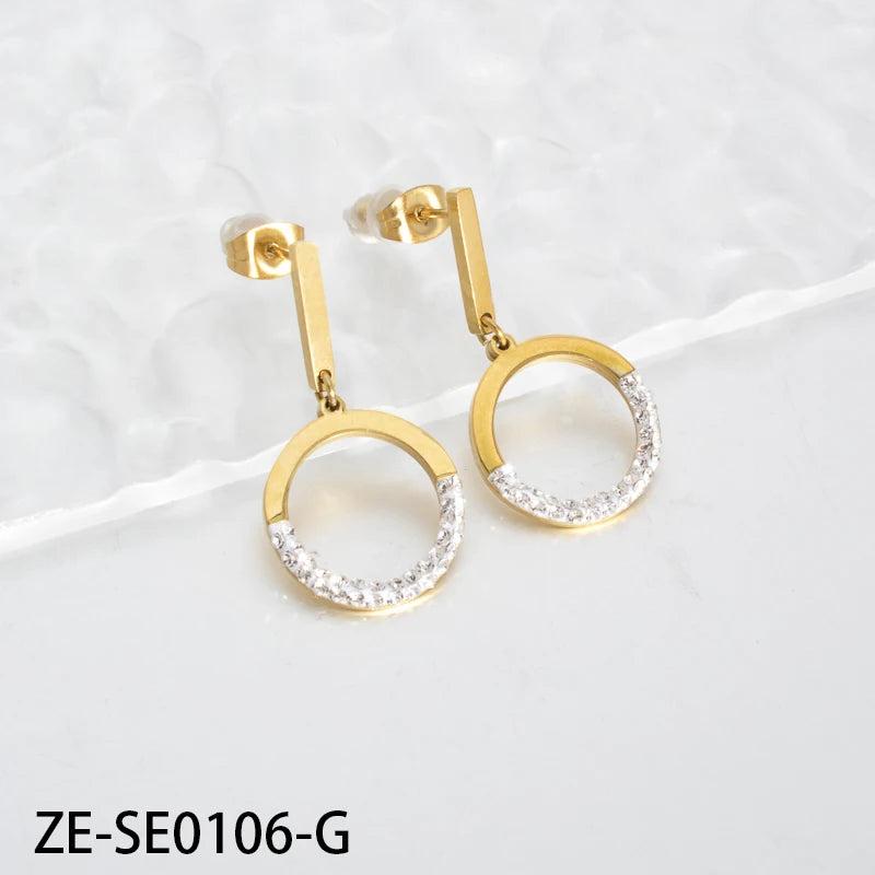 Vintage Circle Earrings with Hanging Pearl for Women