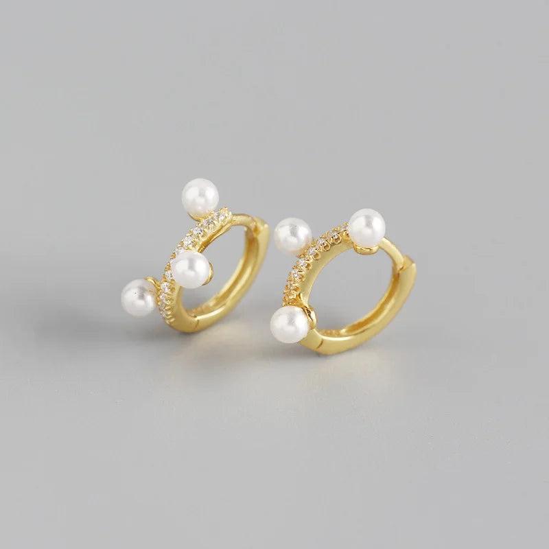 925 Silver Crystal Zircon Hoop Earrings Minimalist