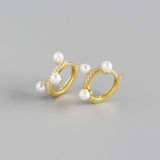 925 Silver Crystal Zircon Hoop Earrings Minimalist